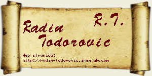 Radin Todorović vizit kartica